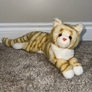 Douglas Cuddle Toy Oriole 15" Laying Tabby Cat Floppy #285 2016-18 Retired Rare